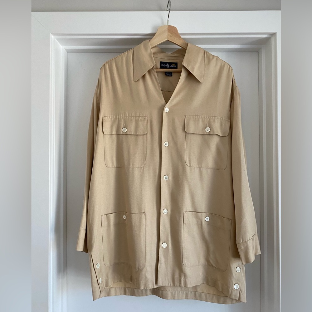 Vintage Ralph Lauren Silk Button Up Jacket